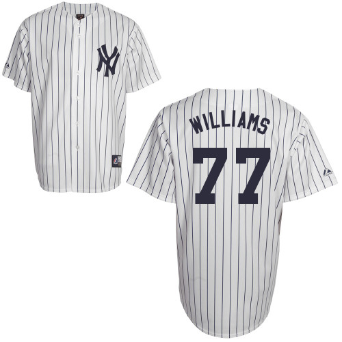 Mason Williams #77 Youth Baseball Jersey-New York Yankees Authentic Home White MLB Jersey - Click Image to Close